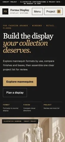 Forma Display concept mobile website